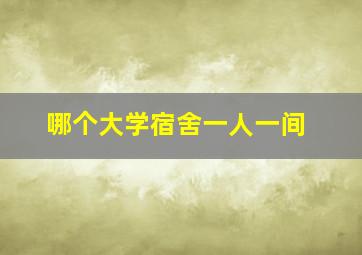 哪个大学宿舍一人一间