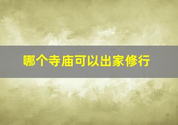 哪个寺庙可以出家修行