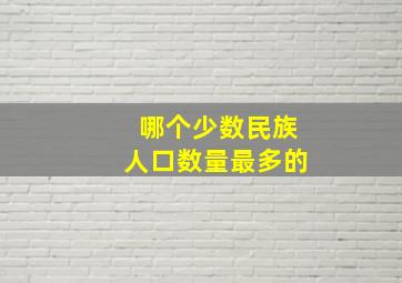 哪个少数民族人口数量最多的