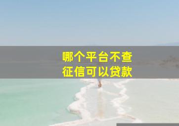 哪个平台不查征信可以贷款