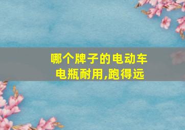 哪个牌子的电动车电瓶耐用,跑得远