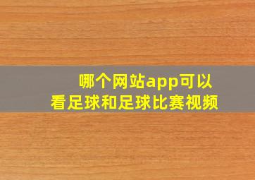 哪个网站app可以看足球和足球比赛视频