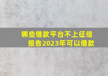 哪些借款平台不上征信报告2023年可以借款