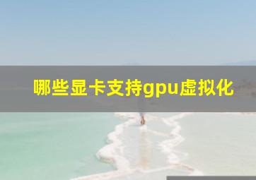 哪些显卡支持gpu虚拟化