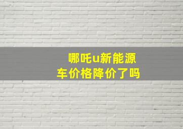 哪吒u新能源车价格降价了吗