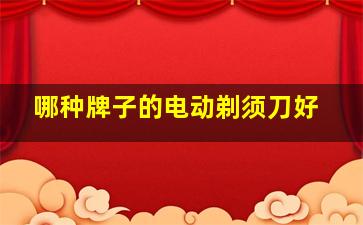 哪种牌子的电动剃须刀好