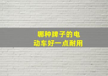 哪种牌子的电动车好一点耐用