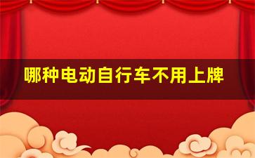 哪种电动自行车不用上牌