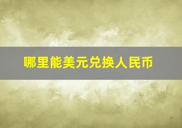 哪里能美元兑换人民币