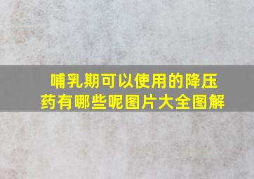 哺乳期可以使用的降压药有哪些呢图片大全图解