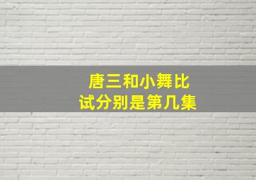 唐三和小舞比试分别是第几集