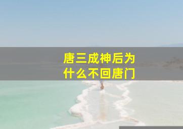 唐三成神后为什么不回唐门