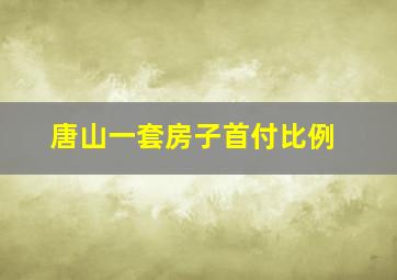 唐山一套房子首付比例