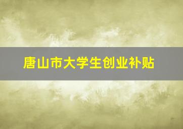 唐山市大学生创业补贴