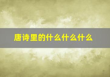 唐诗里的什么什么什么