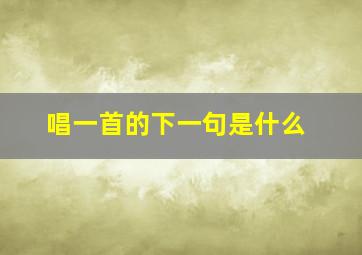 唱一首的下一句是什么