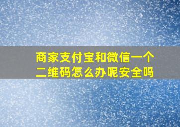 商家支付宝和微信一个二维码怎么办呢安全吗