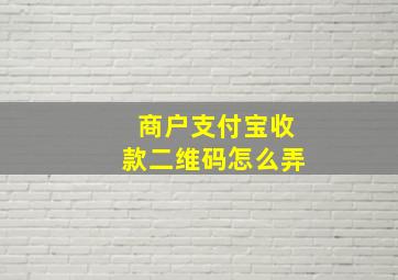 商户支付宝收款二维码怎么弄