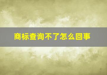 商标查询不了怎么回事