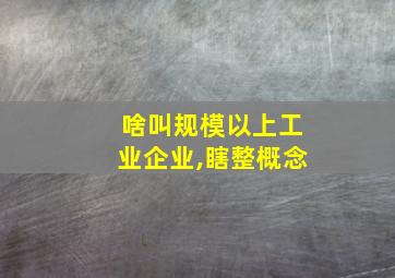 啥叫规模以上工业企业,瞎整概念