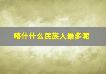 喀什什么民族人最多呢