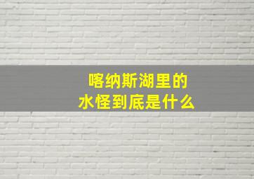 喀纳斯湖里的水怪到底是什么