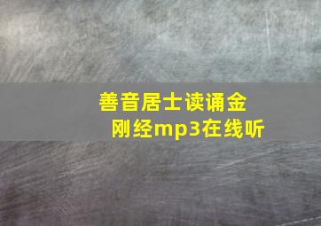 善音居士读诵金刚经mp3在线听