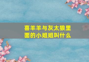 喜羊羊与灰太狼里面的小姐姐叫什么