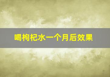 喝枸杞水一个月后效果