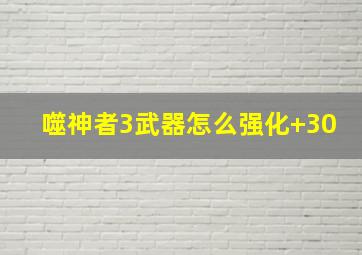 噬神者3武器怎么强化+30