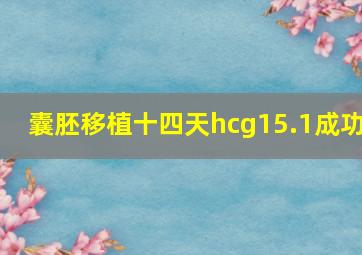 囊胚移植十四天hcg15.1成功