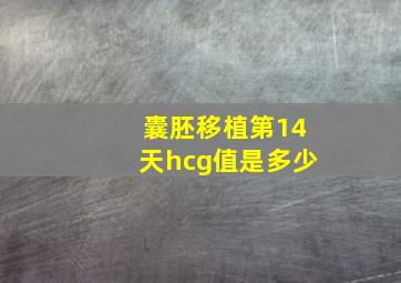 囊胚移植第14天hcg值是多少