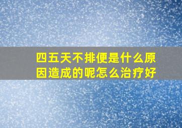 四五天不排便是什么原因造成的呢怎么治疗好