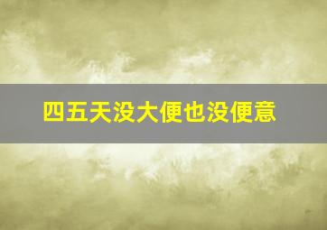 四五天没大便也没便意