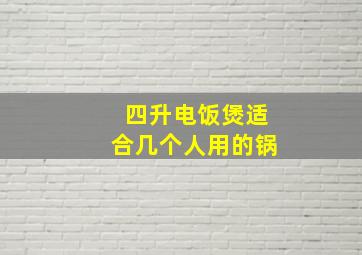 四升电饭煲适合几个人用的锅