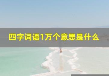 四字词语1万个意思是什么