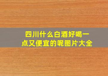 四川什么白酒好喝一点又便宜的呢图片大全