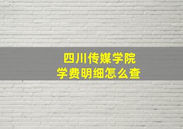 四川传媒学院学费明细怎么查