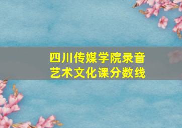 四川传媒学院录音艺术文化课分数线