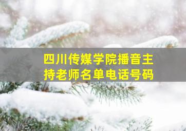 四川传媒学院播音主持老师名单电话号码