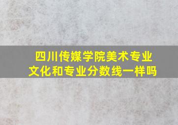 四川传媒学院美术专业文化和专业分数线一样吗