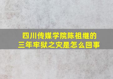 四川传媒学院陈祖继的三年牢狱之灾是怎么回事