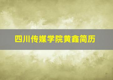 四川传媒学院黄鑫简历