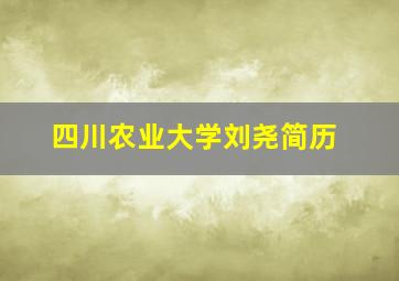 四川农业大学刘尧简历