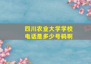 四川农业大学学校电话是多少号码啊