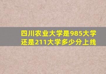 四川农业大学是985大学还是211大学多少分上线