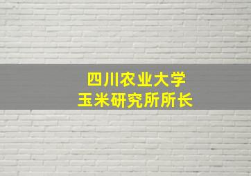 四川农业大学玉米研究所所长