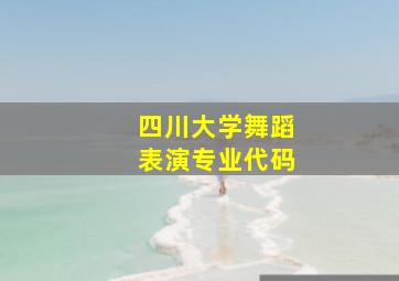 四川大学舞蹈表演专业代码