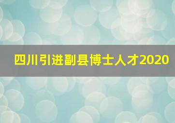 四川引进副县博士人才2020