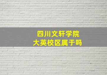 四川文轩学院大英校区属于吗